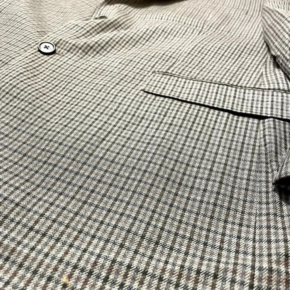 Lauren Ralph Lauren Black Label Blazer Jacket Men’s 46R Silk/Wool Houndstooth - Picture 6 of 8